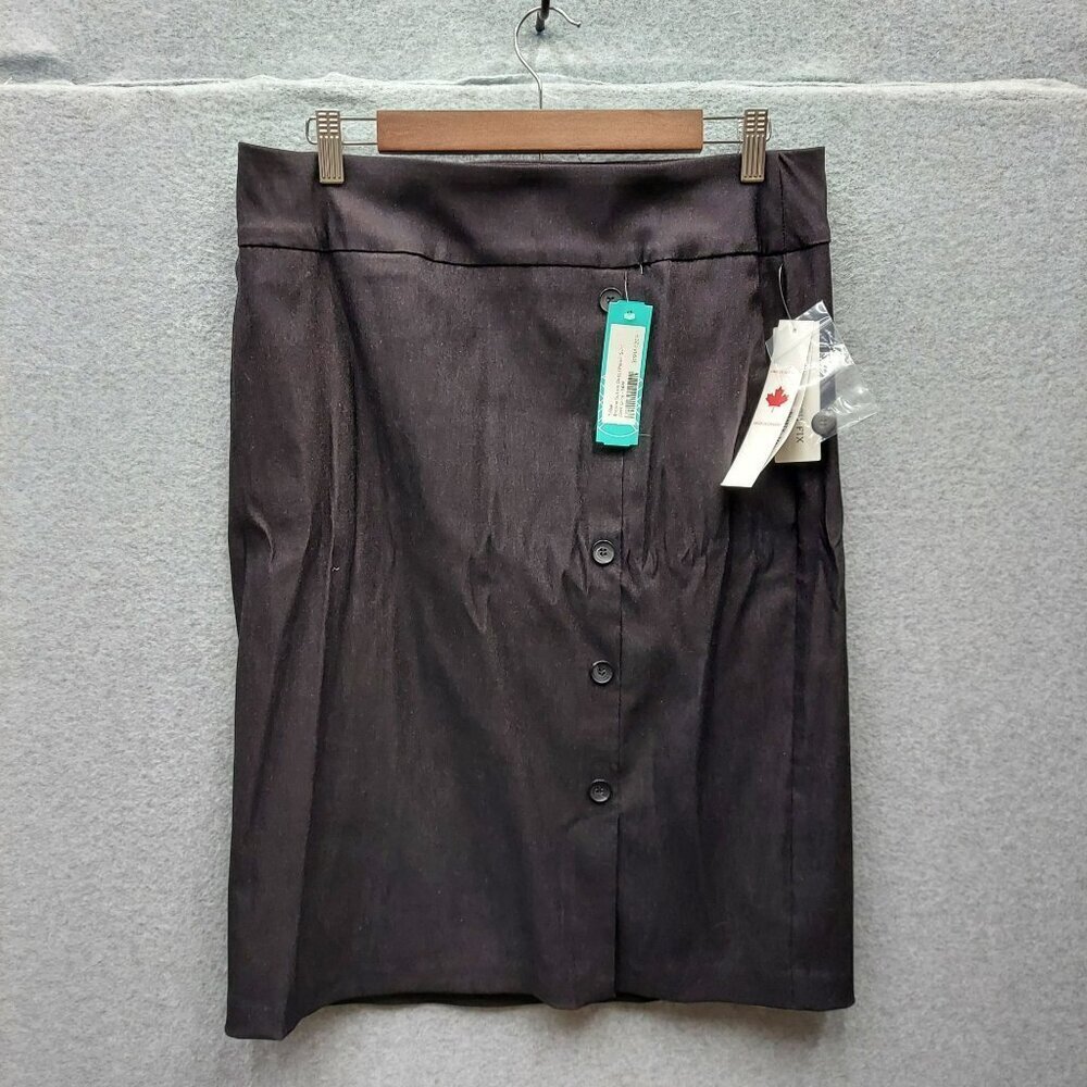 Tribal 14W Black Pencil‎ Skirt With Button Detail For Women